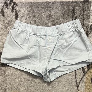 Aritzia TNA Light Blue Elastic Shorts